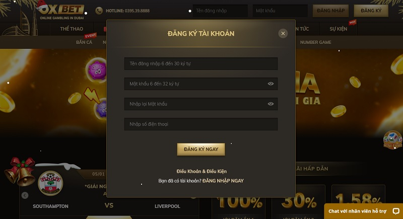 Đăng ký tài khoản nhà cái dễ dàng